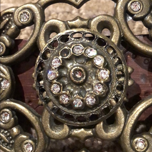 Leather belt with rhinestone buckle - Picture 6 of 6